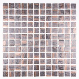 Мозаика стеклянная Metallic Bronze АкваМо 31.7х31.7 плитка на сетке METALLIC BRONZE фото