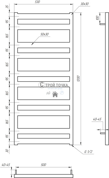 Електрична сушка для рушників Fom 120x53x3 GA-2206 фото