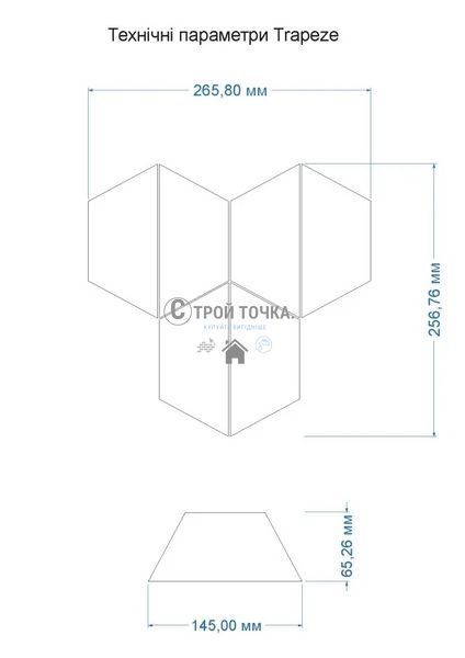 Мозаїка керамічна KC TRAPEZE T 69002 С2 White/print 51 262x264x9 (62x147) 0,043 м2 T 69002 фото