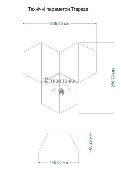 Мозаїка керамічна KC TRAPEZE T 69002 С2 White/print 51 262x264x9 (62x147) 0,043 м2 T 69002 фото