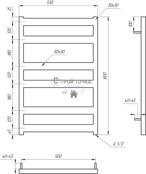 Електрична сушка для рушників Fom 120x53x3 GA-2206 фото