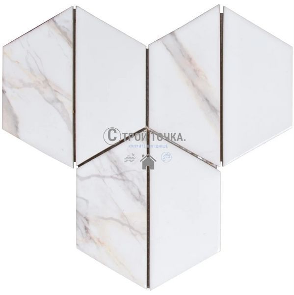 Мозаїка керамічна KC TRAPEZE T 69002 С2 White/print 51 262x264x9 (62x147) 0,043 м2 T 69002 фото
