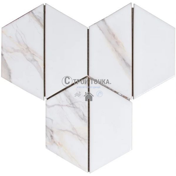 Мозаїка керамічна KC TRAPEZE T 69002 С2 White/print 51 262x264x9 (62x147) 0,043 м2 T 69002 фото