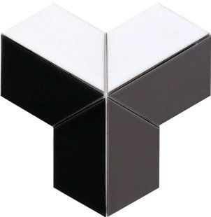 Мозаика керамическая KC TRAPEZE T X3 69001 White/Black Mat/Grey Shedol 262x264x9 (62x147) 0,043 м2 T X3 69001 фото