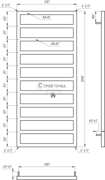 Електрична сушка для рушників Jazi 100x53x3 GA-54005 фото