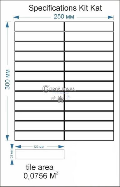 Мозаїка керамічна KC Kit Kat KP 6027 mat 252х300x9 KP 6027 фото