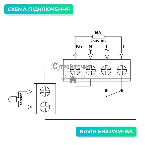 Терморегулятор механический для теплого пола NAVIN EH84WM-16A, белый матовый 24-160171-0140 фото