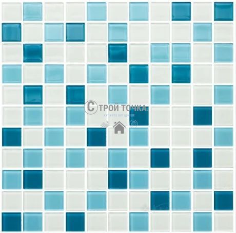 Мозаика керамическая KC GM 4039 C3 Cerulean w/white 300 х 300 х 4 ( 25 х 25 ) h1905 фото