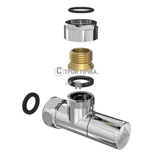Кран кутовий Laris 1/2" - 3/4" Звичайний + ексцентрики 2шт. (LX-8202) 71401041 фото
