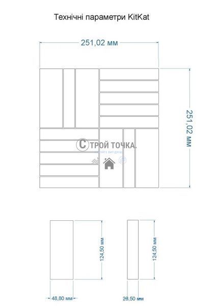 Мозаїка керамічна KC Kit Kat КP X 6055 mat 252x252х9 KP X 6055 mat фото