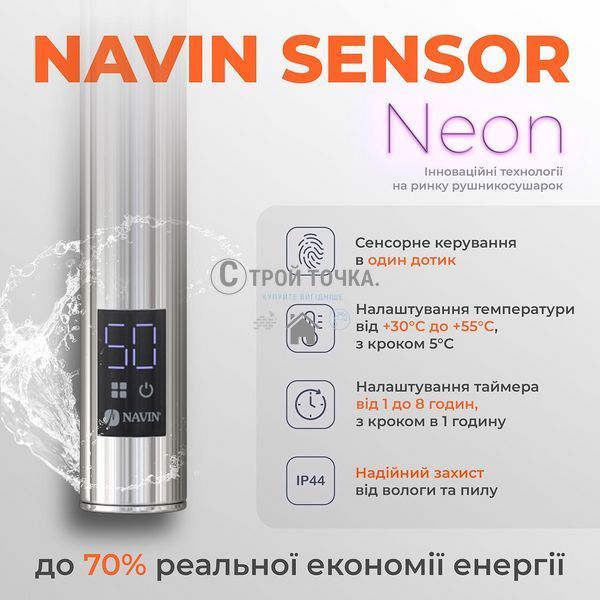 Рушникосушка Симфонія 480х600 Sensor ліва з таймером 10-009133-4860 фото