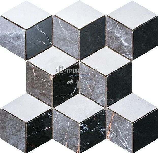 Мозаїка керамічна KC CMD K91001 С3 Shine white/grey/black 290x300x10 (56x96) 0,07 м2 CMD K91001 фото