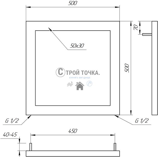 Водяна сушка для рушників Simple DRY 50x50x3 GA-60001-1 фото