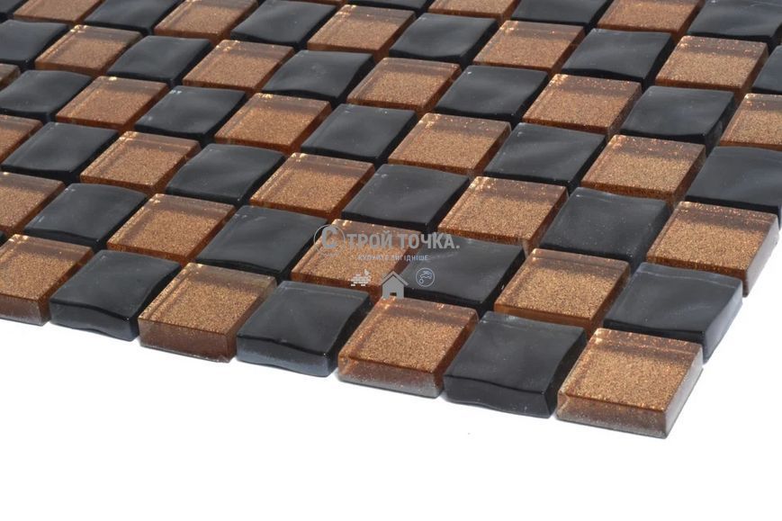 Мозаика керамическая KC GM 8013 CC Brown Gold/Black pearl S4/300 х 300 х 8 ( 25 х 25 ) h1910 фото