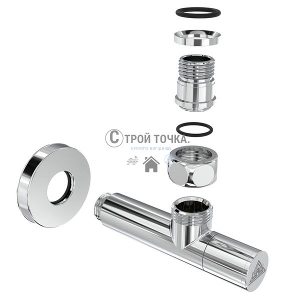 Кран угловой Laris 1/2" - 1/2" Удлиненный 2шт. (ZZ-5101) 16327674 фото