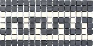Мозаика керамогранитная KC MI7 K060607 Eleganza фриз короткий Nero/Salino 204х96х10 (10х10) MI7 K060607 фото