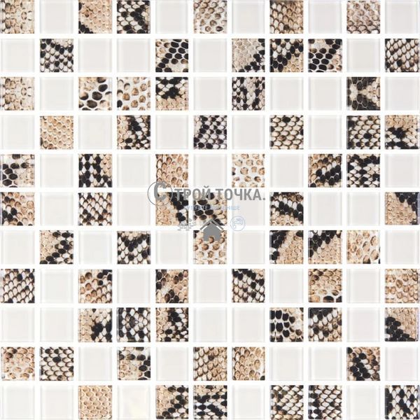 Мозаїка скляна KC GMP 0825038 С2 print 38/beige w41 300 x 300 х 8 ( 25 х 25 ) GMP 0825008 фото