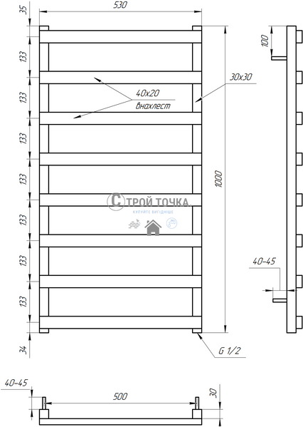 Електрична сушка для рушників Basis 120x53x3 GA-10006 фото