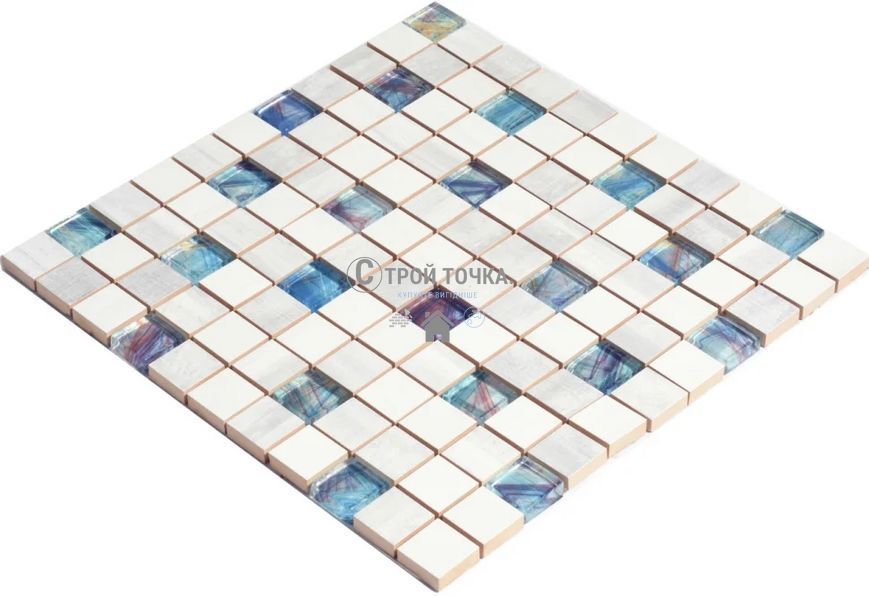 Мозаика керамическая KC СМ 3107 C3 laterizio griz/laterizio bianco/line glass 300 х 300 х 9 ( 25 х 25 ) h1616 фото