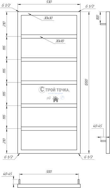 Електрична сушка для рушників Mogiana DRY 100x53x3 GA-57005-1 фото