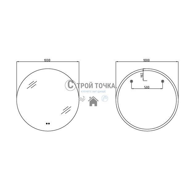 Зеркало Taurus R1000 с LED-подсветкой Touch, с антизапотеванием, с димером QТTAUR100049004 SD00055128 фото