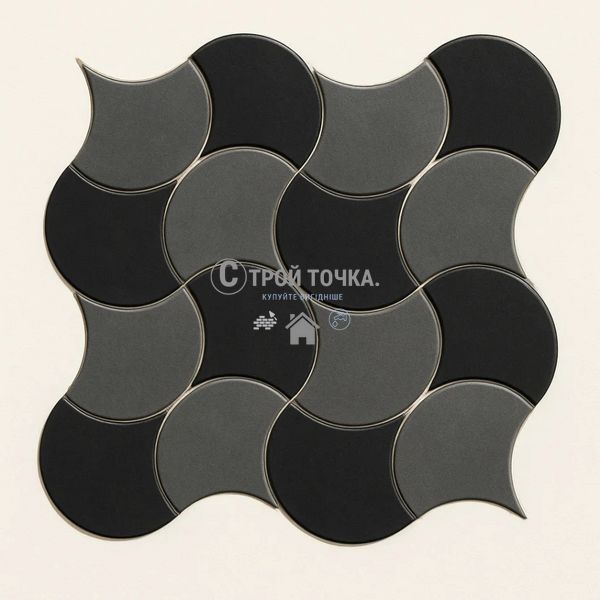 Мозаїка керамічна KC SCALES SC X2 6901 Silver/Graphite Black 300x300x9 (93x87) 0,075 м2 SC X2 6901 фото