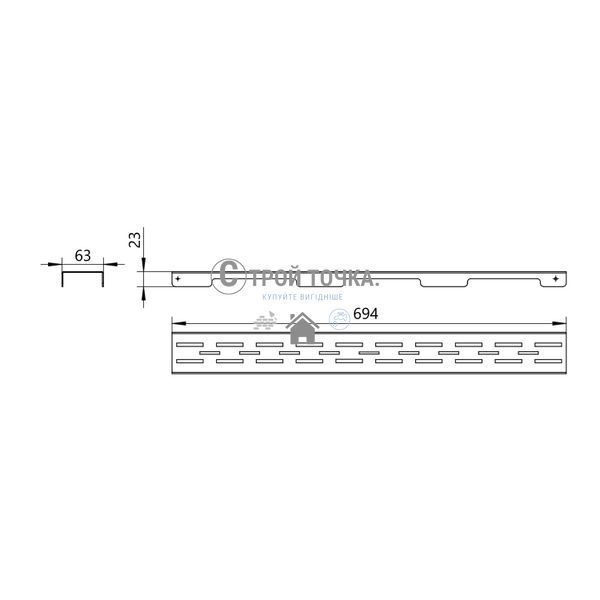 Решітка для лінійного трапу Qtap Grate FD700 (BLA) SD00052807 фото