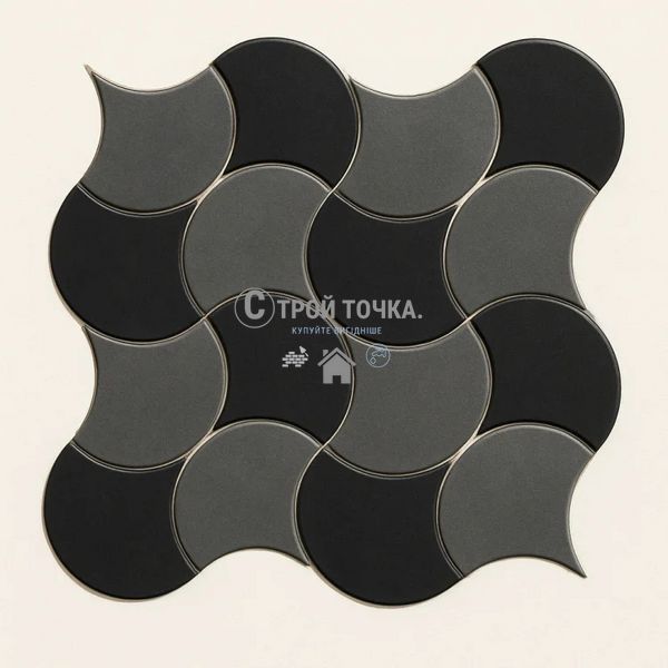 Мозаїка керамічна KC SCALES SC X2 6901 Silver/Graphite Black 300x300x9 (93x87) 0,075 м2 SC X2 6901 фото