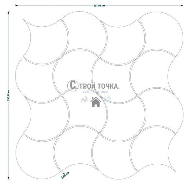 Мозаїка керамічна KC SCALES SC X2 6901 Silver/Graphite Black 300x300x9 (93x87) 0,075 м2 SC X2 6901 фото