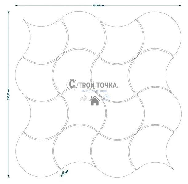 Мозаїка керамічна KC SCALES SC X2 6902 Flora Grey/White 300x300x9 (93x87) 0,075 м2 SC X2 6902 фото