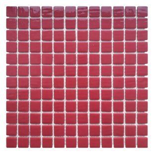 Мозаїка зі скла MK25121 Red 25x25x4 (317x317) мм глянцева на сітці MK25121 фото