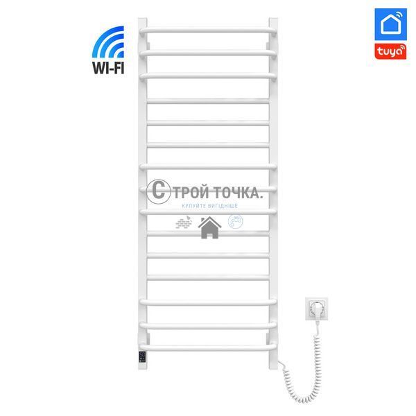 Рушникосушка електрична Navin Грандіс 480х1200 Sensor з Wi-Fi, права з таймером, біла 12-108055-4812 фото