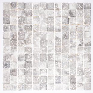 Мозаика стеклянная Travertine Grey АкваМо 31.7х31.7 плитка TRAVERTIN GREY фото