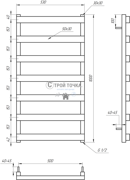 Водяна сушка для рушників Fancy 120x53x3 GA-2903 фото
