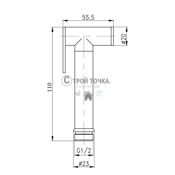 Лійка для гігієнічного душу Qtap Rucni округла QT889910842855OB Black Matt SD00048964 фото