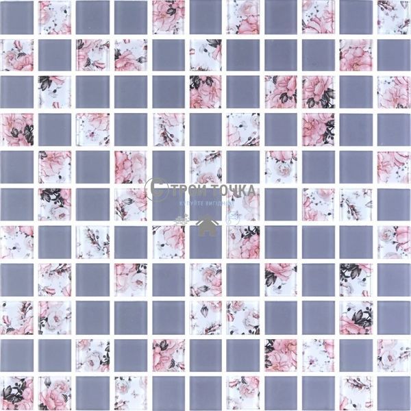 Мозаика стеклянная KC GMP 0825009 C2 print 8/grey w mat 300 x 300 х 8 ( 25 х 25 ) GMP 0825009 фото