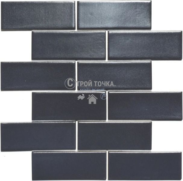 Мозаїка керамічна KC BRICK B 6022 Grafit Black 300x300х9 (48х124) 0,075 м2 B 6022 фото