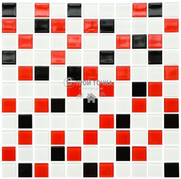 Мозаика керамическая KC GM 4007 C3 black/red m/white 300 х 300 х 4 ( 25 х 25 ) GM 425007 фото