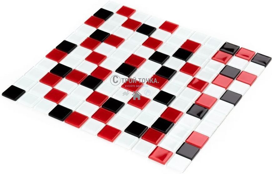 Мозаика керамическая KC GM 4007 C3 black/red m/white 300 х 300 х 4 ( 25 х 25 ) GM 425007 фото