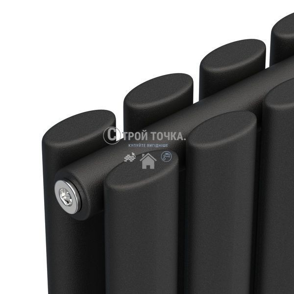 Вертикальный радиатор Ellipse Double 600х1800-10 (50 мм), anticor, черный муар 02-245133-6018 фото