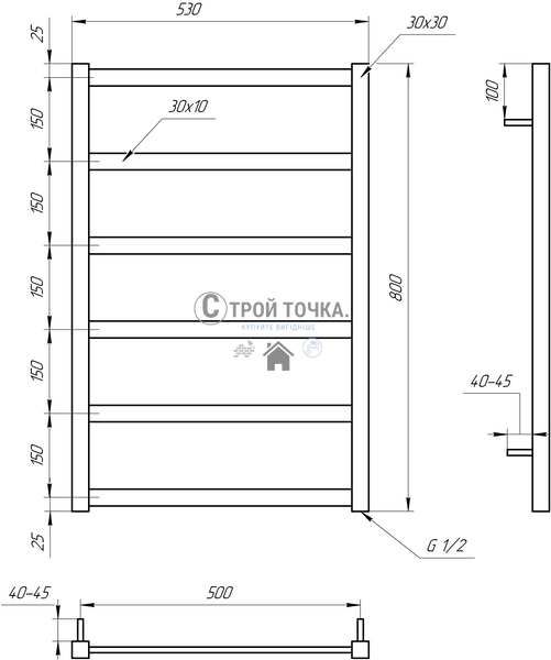 Електрична сушка для рушників Lono 120x53x3 GA-2806 фото