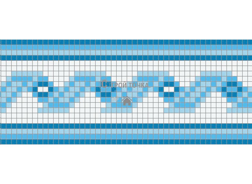 Фріз з мозаїки 2х2см на борт басейну стінку, скляна Siches 012468 фото