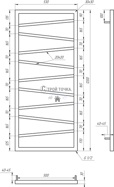 Електрична сушка для рушників Genesis DRY 100x53x3 GA-4905-1 фото