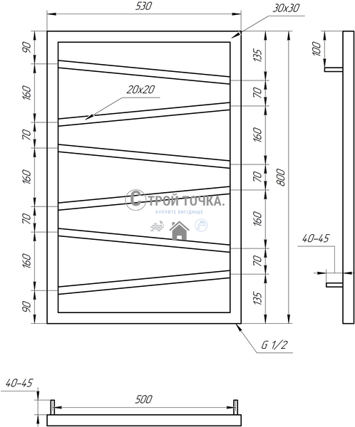 Електрична сушка для рушників Genesis DRY 100x53x3 GA-4905-1 фото