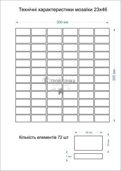 Мозаїка керамогранітна KC MI7 23460119C Lapislazzuli 300 x 300 х 7 (прямокутник 23 x 46) MI7 23460119C фото