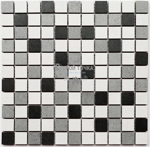 Мозаика керамическая KC СМ 3028 C3 graphite/gray/white 300 х 300 х 8 ( 25 х 25 ) CM 3028 фото