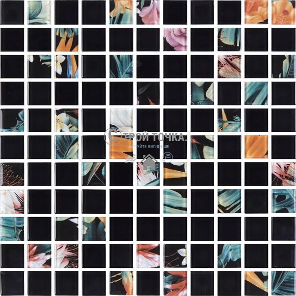Мозаїка скляна KC GMP 0825047 С2 print 44/black mat 300 x 300 х 8 ( 25 х 25 ) GMP 0825041 фото