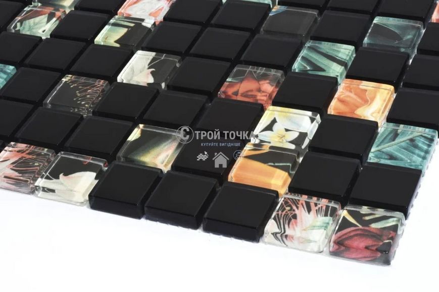 Мозаїка скляна KC GMP 0825047 С2 print 44/black mat 300 x 300 х 8 ( 25 х 25 ) GMP 0825041 фото
