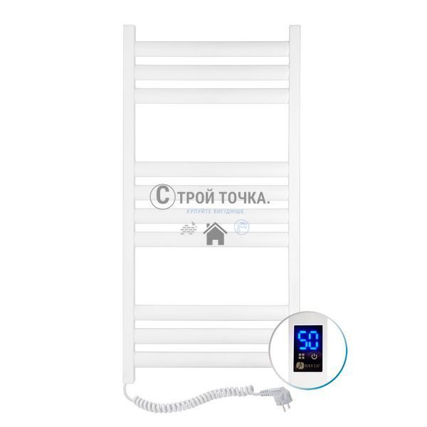 Рушникосушка Ellipse 500х1000 Sensor лівобічна з таймером, білий оксамит 12-845153-5010 фото