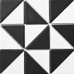 Мозаика керамическая KC TRIANGLE RT XX2 69001 White/Black Mat 300x300x9 (73x73) RT XX2 69001 фото